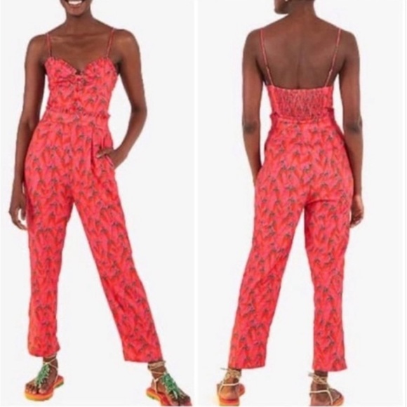 |Farm Rio| Red Pepper Jumpsuit, XL - Picture 2 of 6
